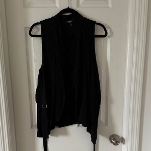 Black Sleeveless Draped Vest Top - Simply Vera Vera Wang